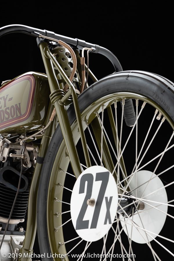 1927 Harley-Davidson 8-valve racer on display