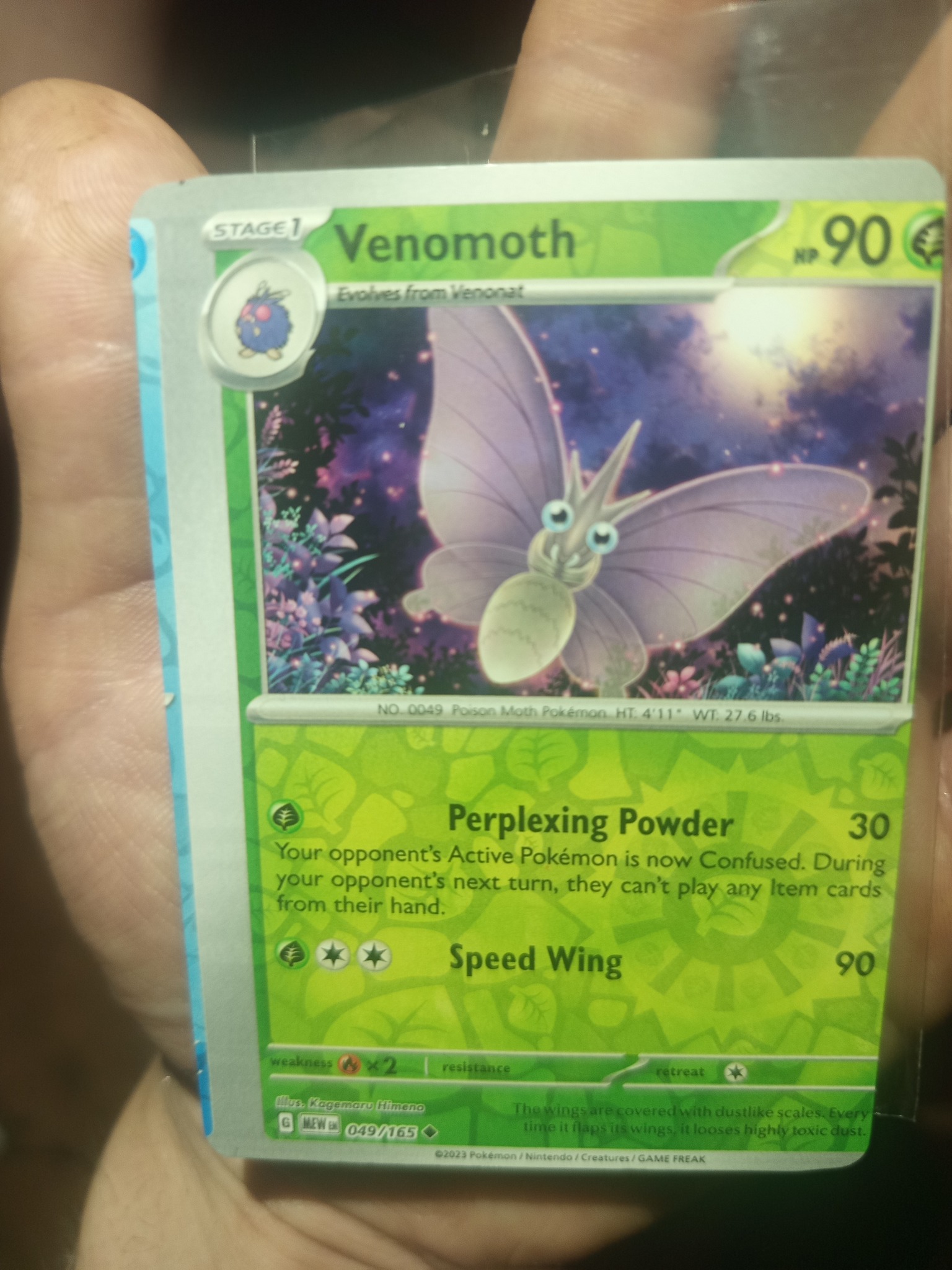 pokemon venomoth card (49/76) [Topps Series 1 Pokmon Venomoth  Triumphant (TM) #11