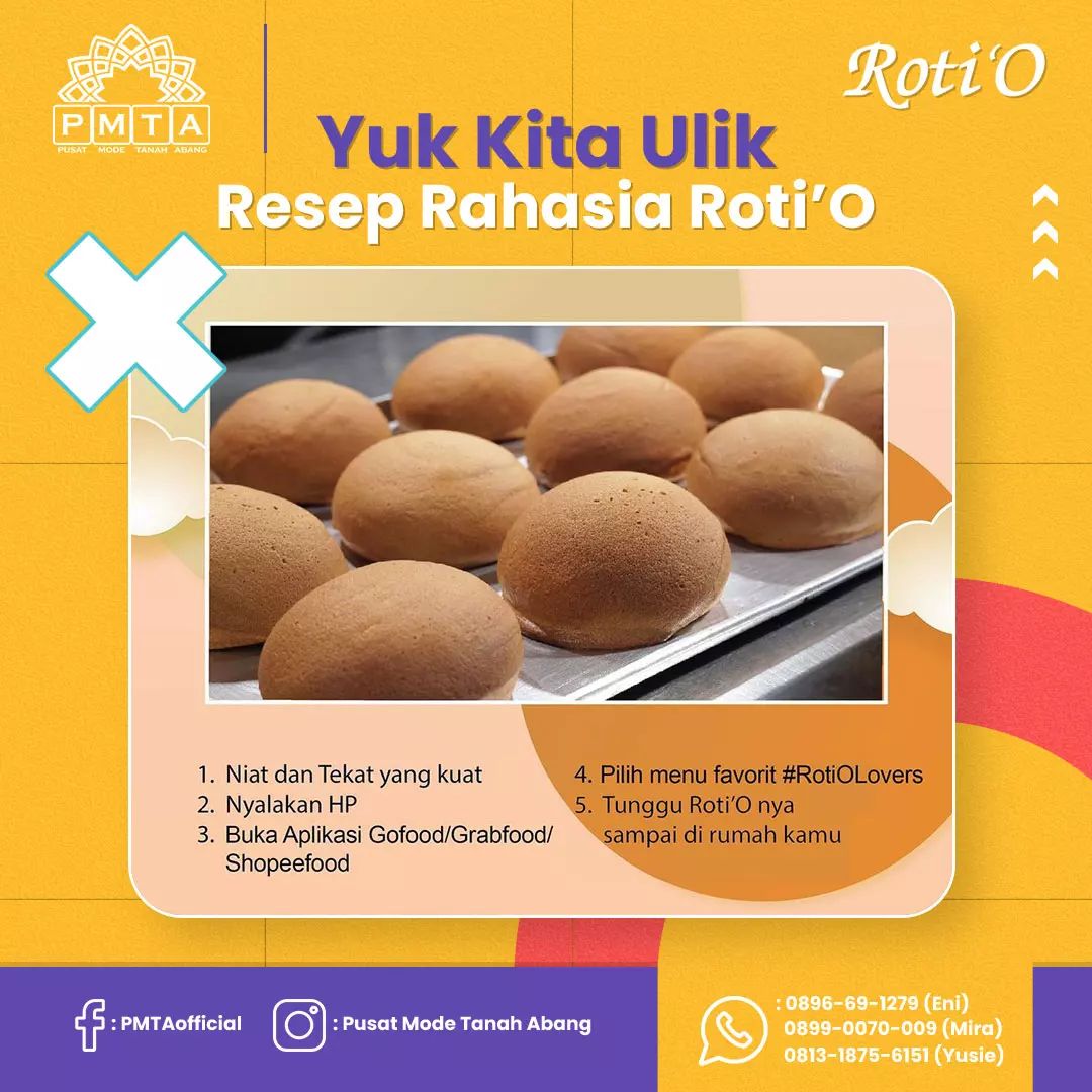 RESEP RAHASIA Roti'O... - PMTA - Pusat Mode Tanah Abang | Facebook