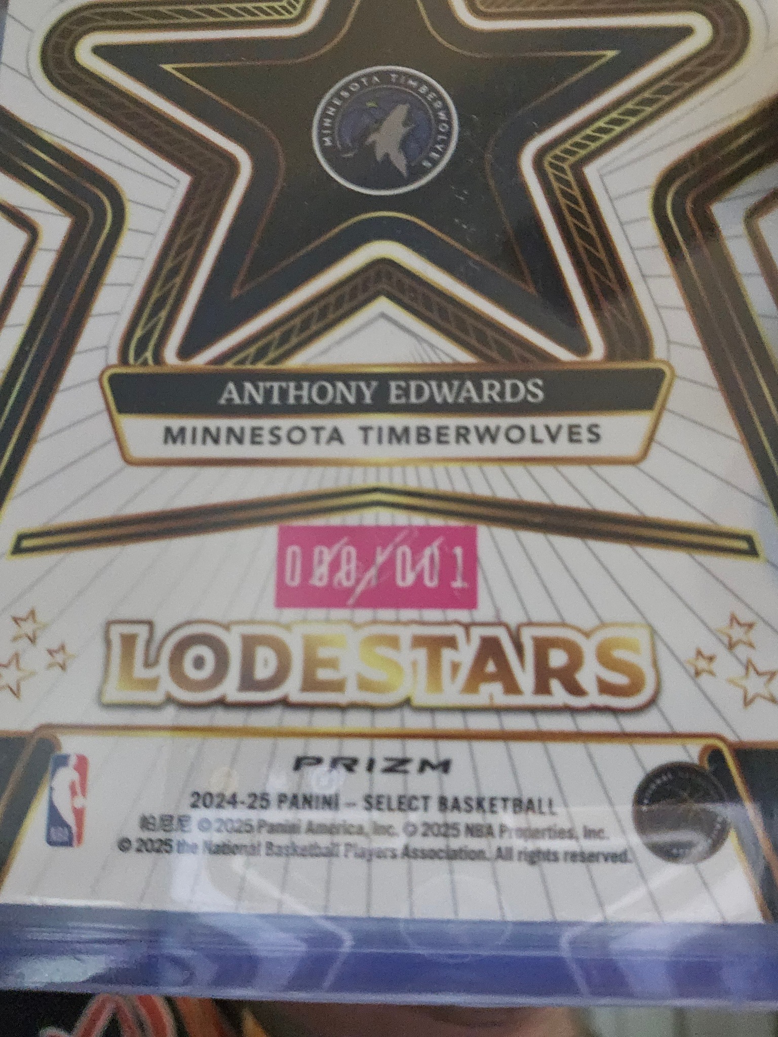 Anyone ever seen this odd 1of1 or error 一種菜 ANTHONY EDWARDS 