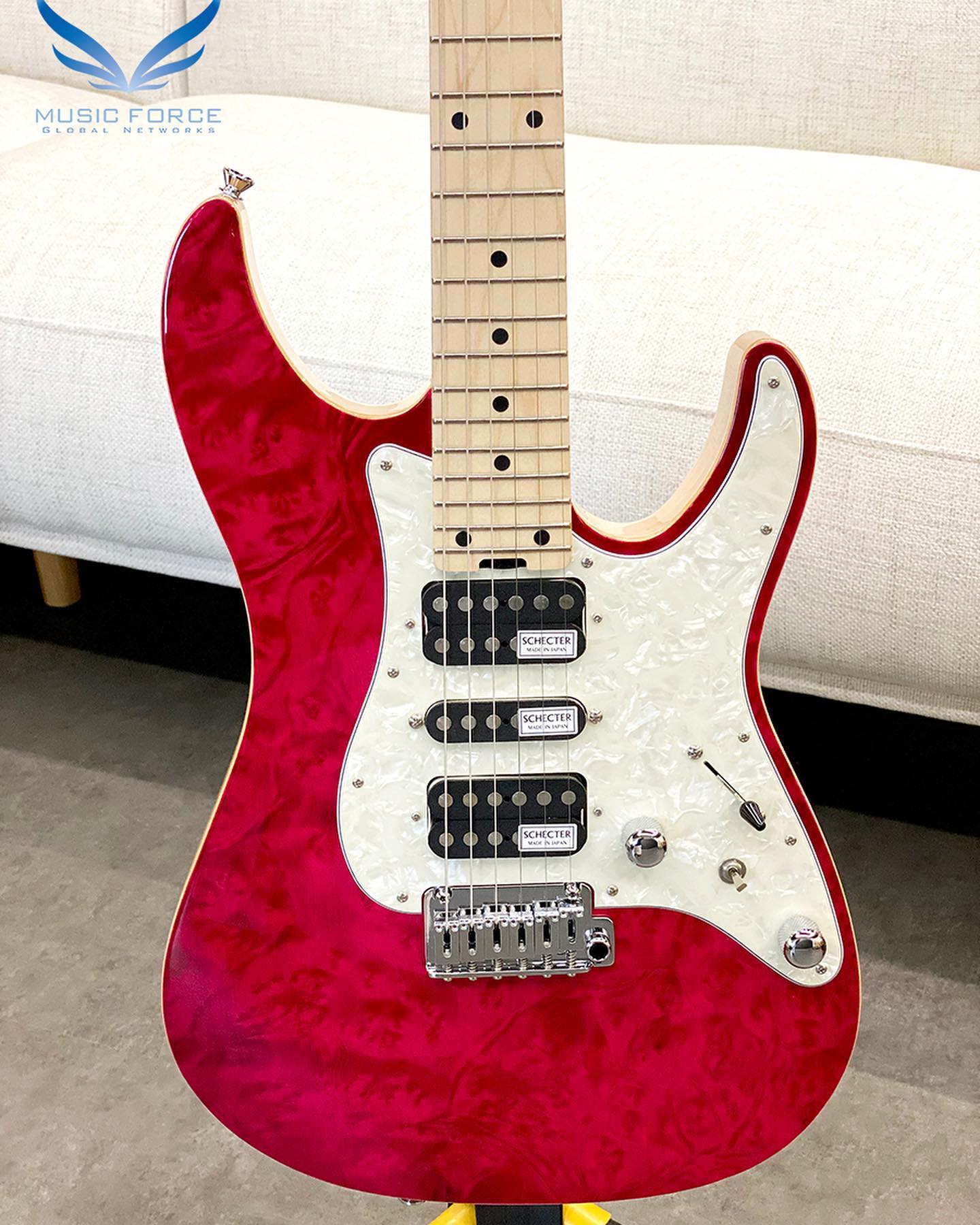 Schecter Japan SD-2-24-VTR-MW (Marblewood) See-Thru Pink w/Maple