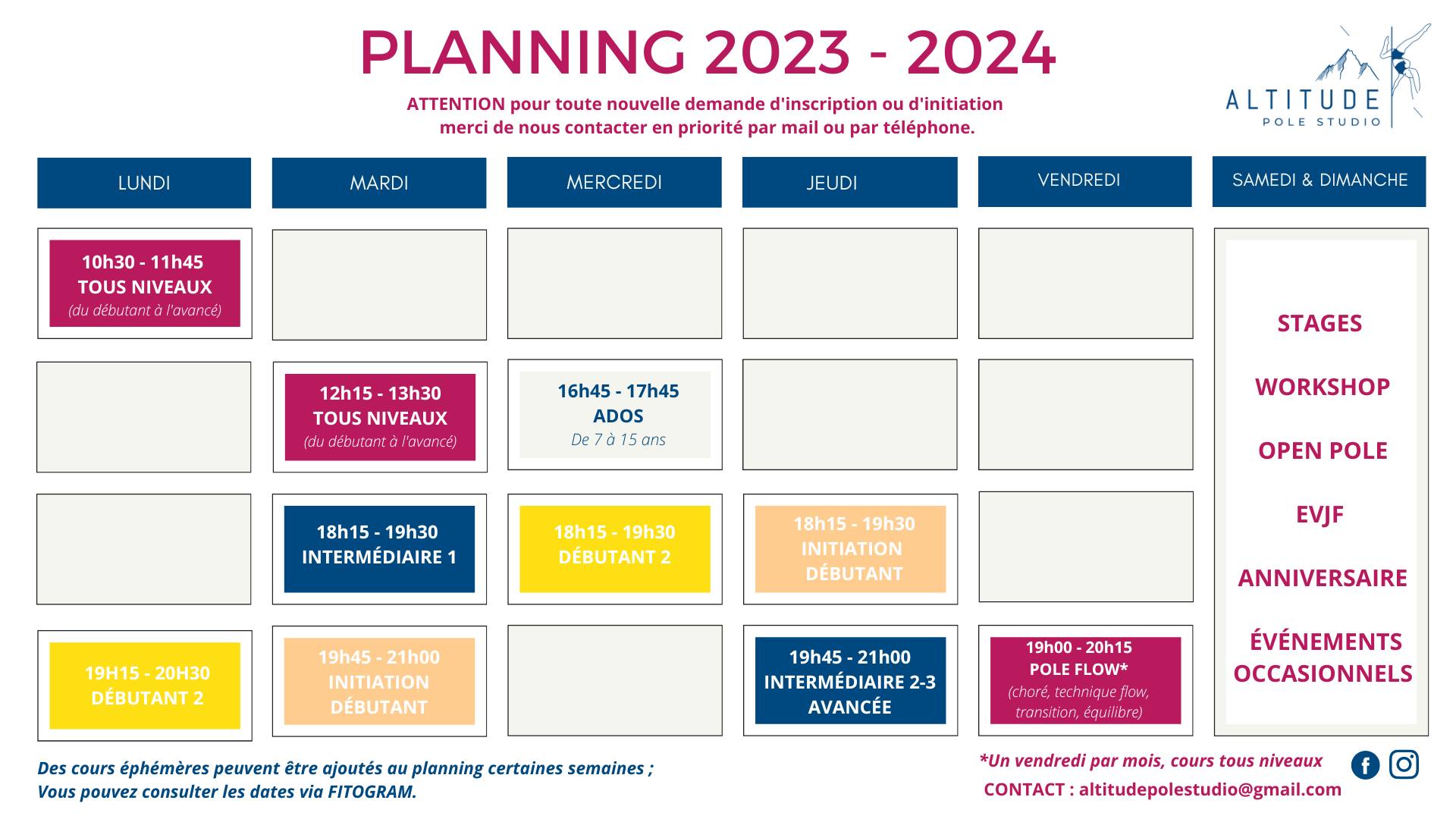 SAISON 2023 - 2024 . . Voici le... - Altitude Pole Studio
