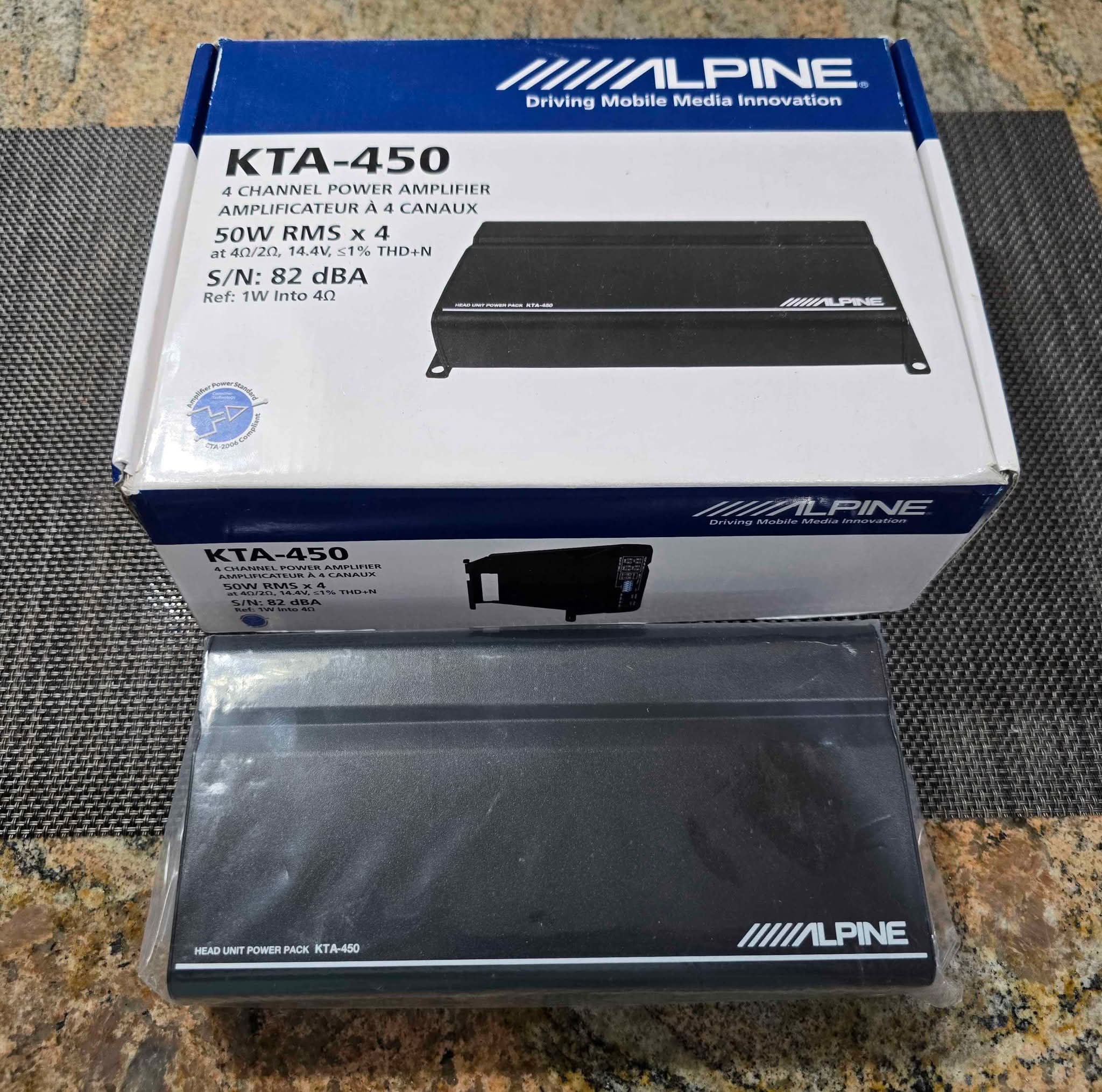 Alpine Amplificateur KTA-450 | 4 X 100W | Pour Autoradio Haut De Gamme | Installation Facile