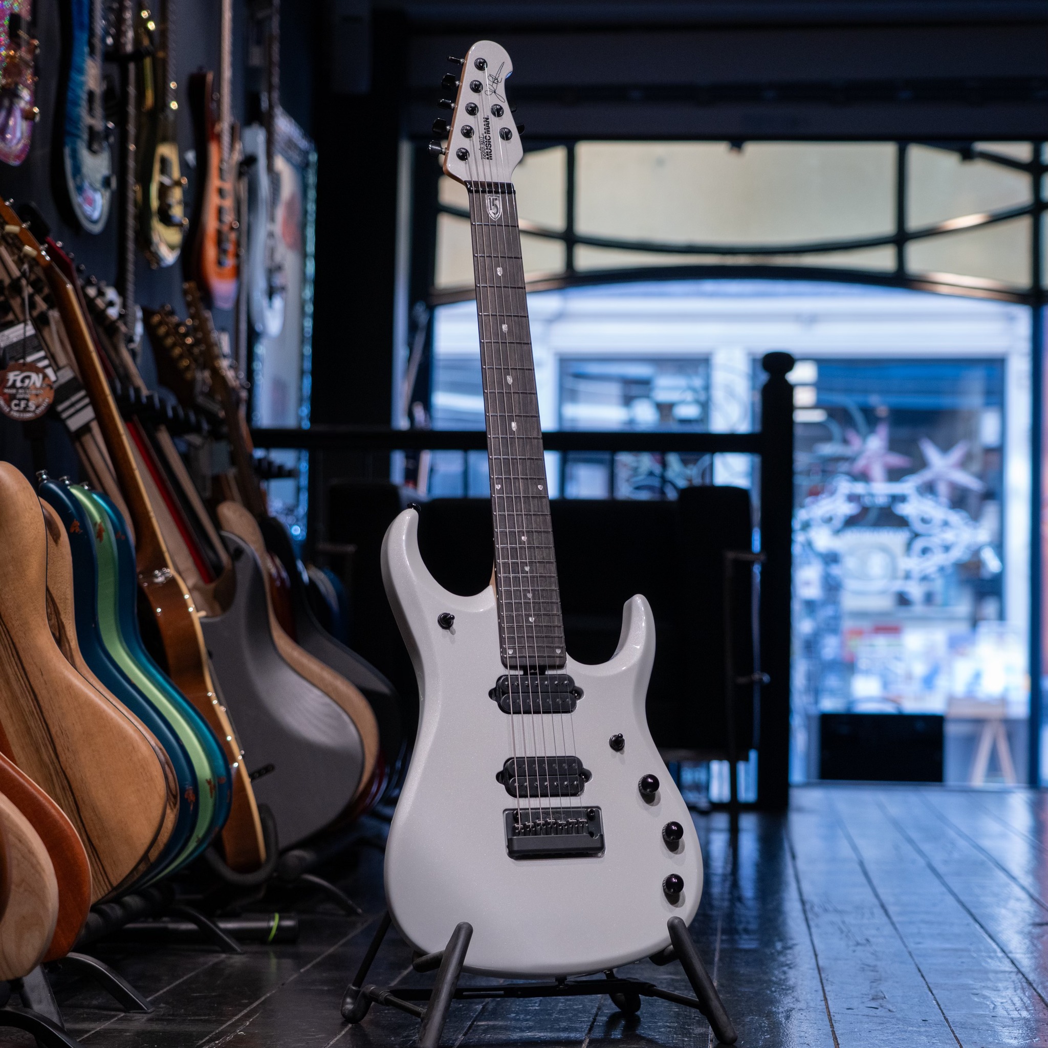 Jp15 7-string guitar in ketracel white at Axe Palace