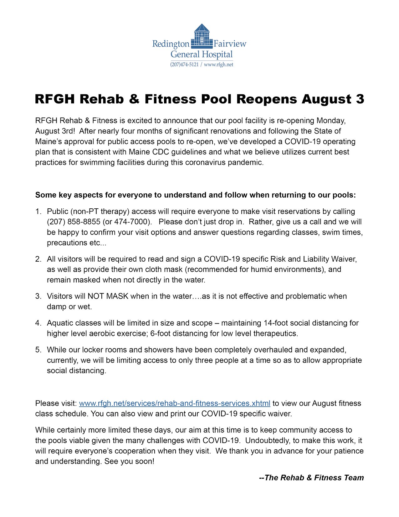 RFGH Rehab and... - Redington-Fairview General Hospital