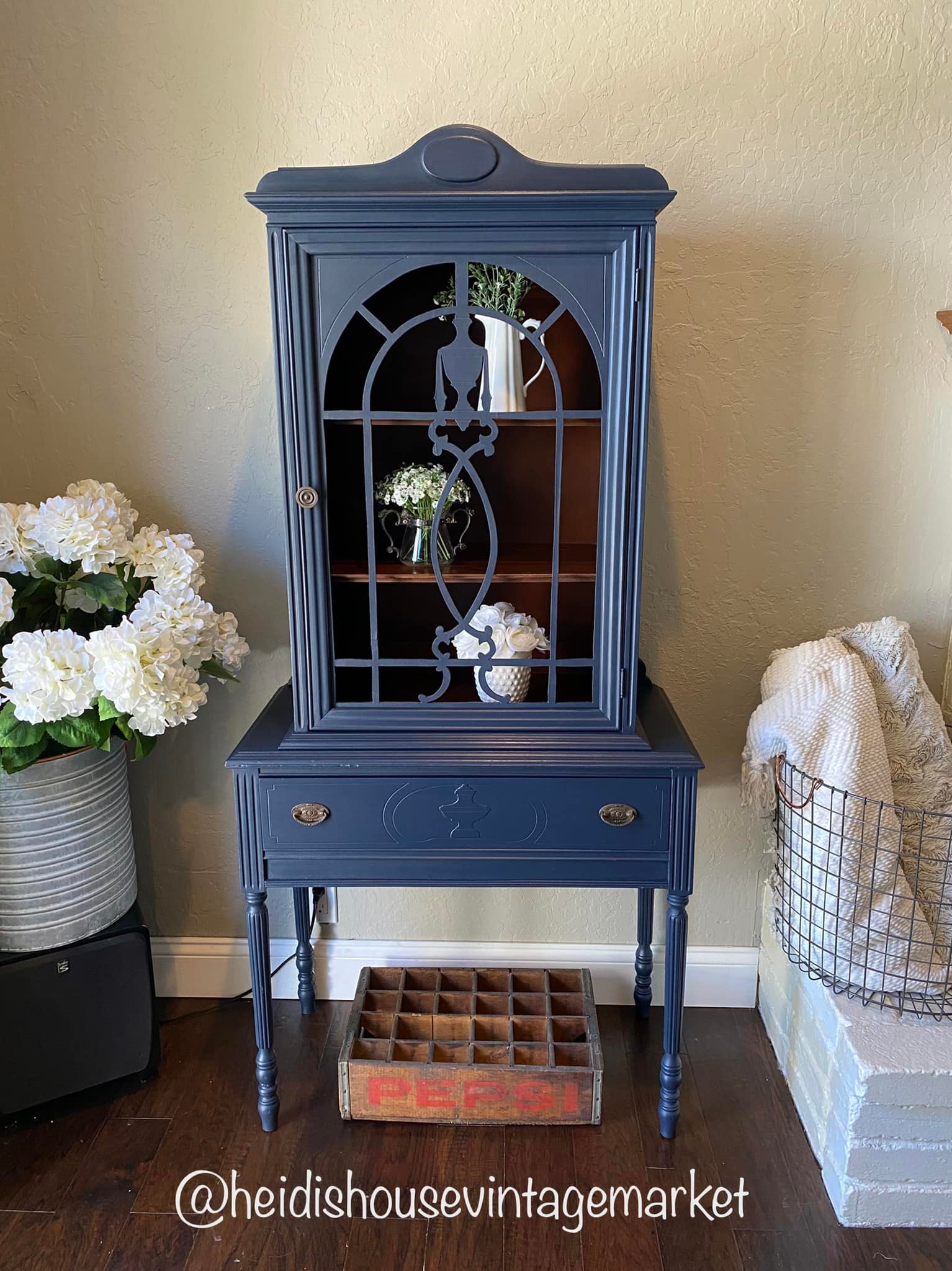 Midnight blue antique piece makeover