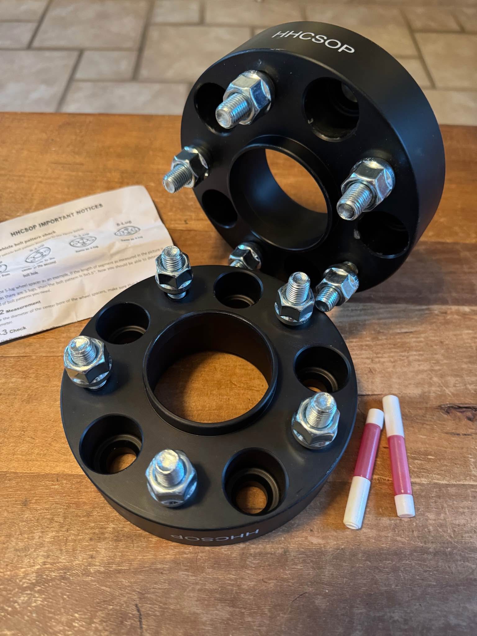 2x Custom Forged Wheel Spacers 5x4.75 To 5x4.75 - 50mm Thick, 14x1.5 Thread
