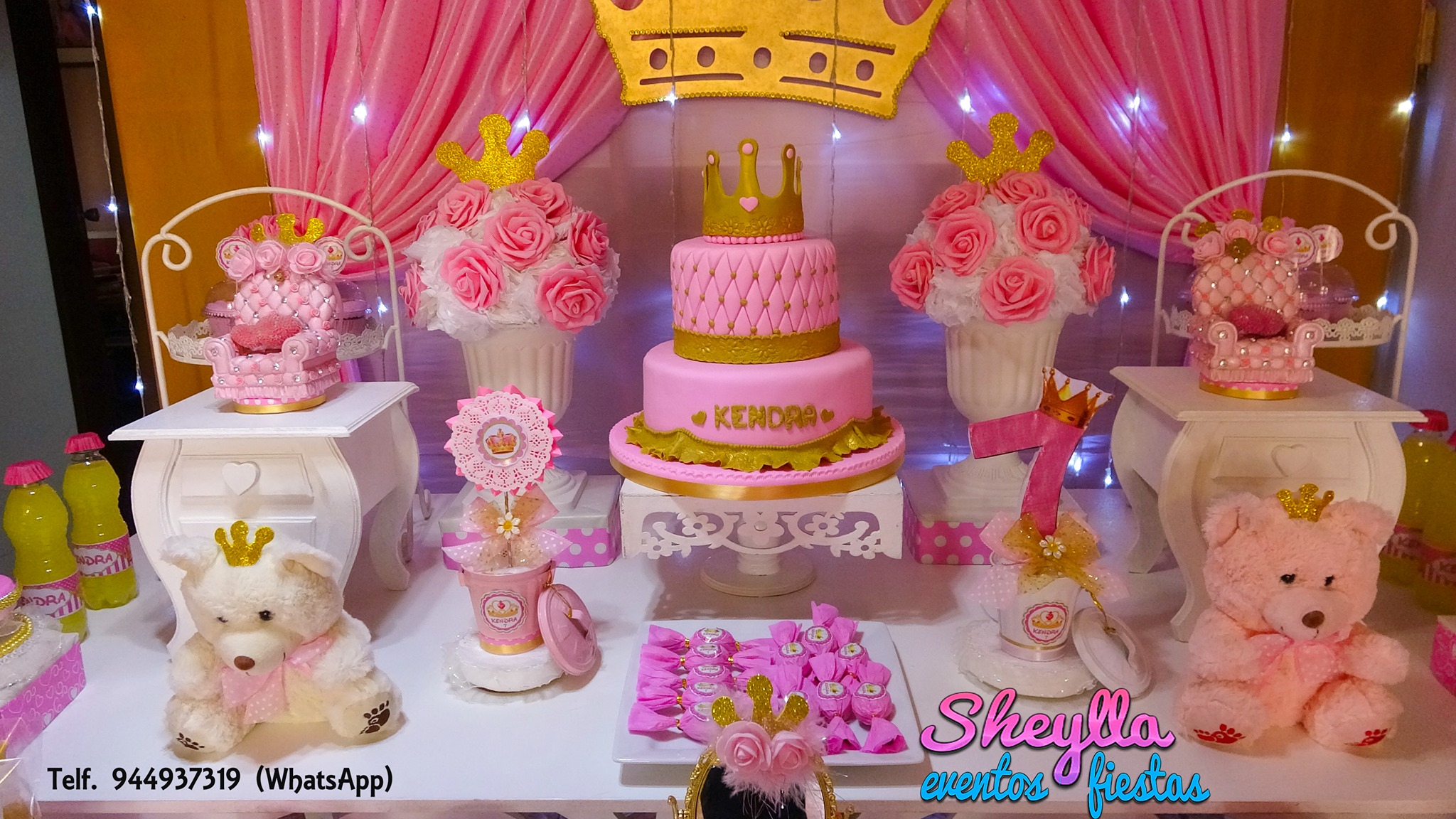 Corona De Cumpleaños De 2 Años Con Rosas - Diadema De Princesa Brillante En Fieltro Rosa Para Decoración