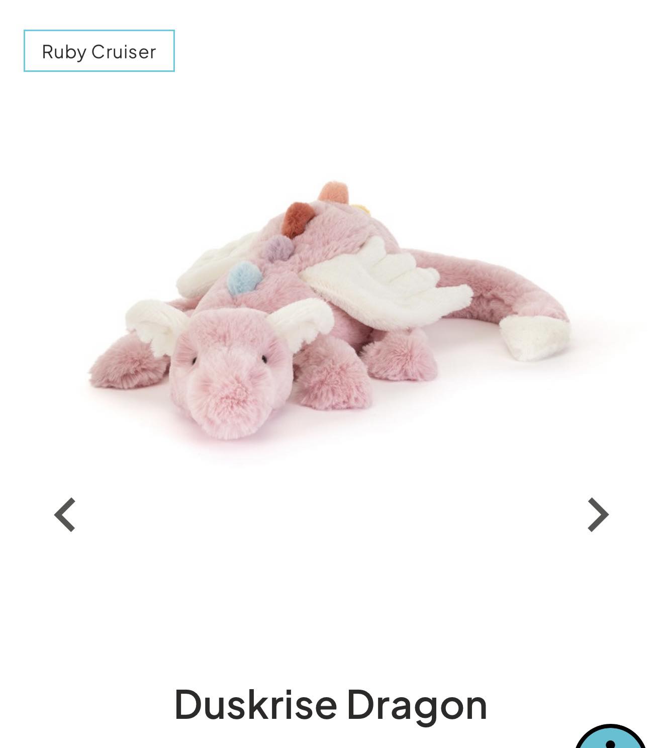 Jellycat's new Duskrise Dragon release for Ruby Cruiser tier