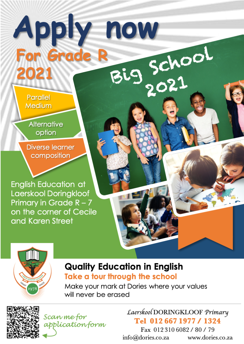 Grade R applications for... - Laerskool Doringkloof Primary | Facebook