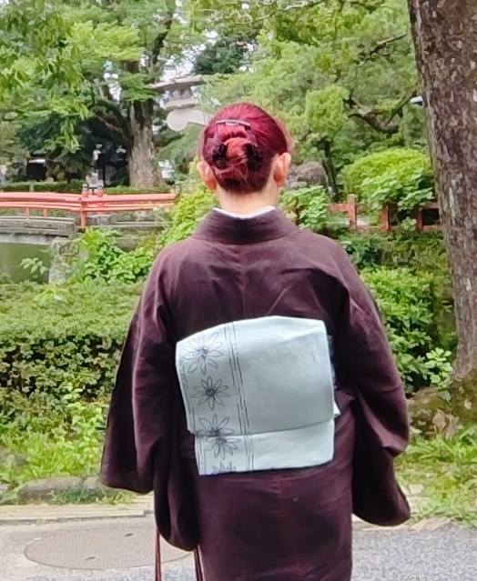 りん様♡オーダー♡浴衣♡帯♡ハンドメイド 自作三昧の夏帯 絽綴れに刺繍やら麻帯にマッキー描きやら綿麻浴衣を解