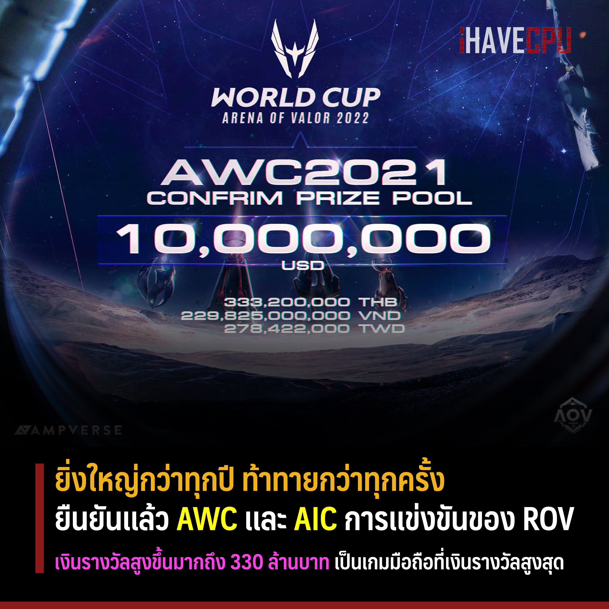 iHAVECPU - ขึ้นชื่อว่าเกม ROV หลายคนคงรู้กันดีกว่าเกมนี้ เงินรางวัลไม่ ...