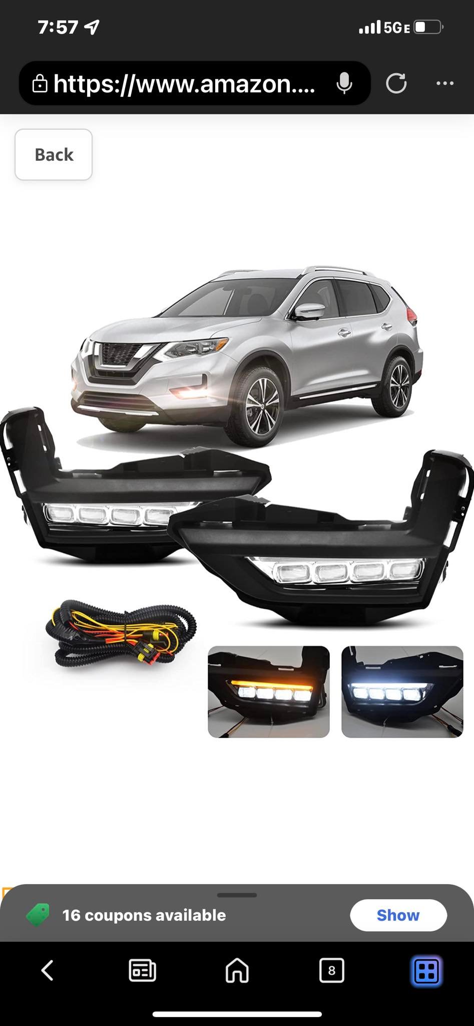 MZORANGE Fog Light Kit For Nissan Rogue X-Trail 2014-2016 – Halogen, H11, W/ Switch & Wiring