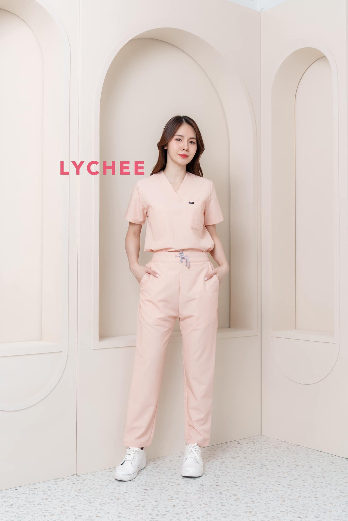 Comed.scrub - FELLOW | LYCHEE🩷 สีนี้เป็นแบบมีลายผ้า...