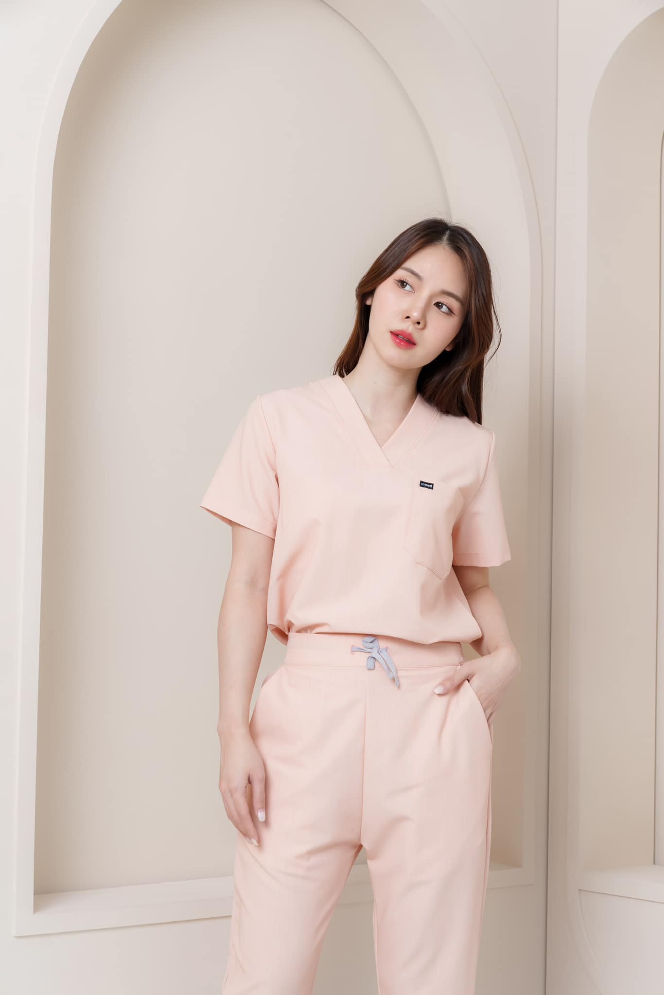 Comed.scrub - FELLOW | LYCHEE🩷 สีนี้เป็นแบบมีลายผ้า...