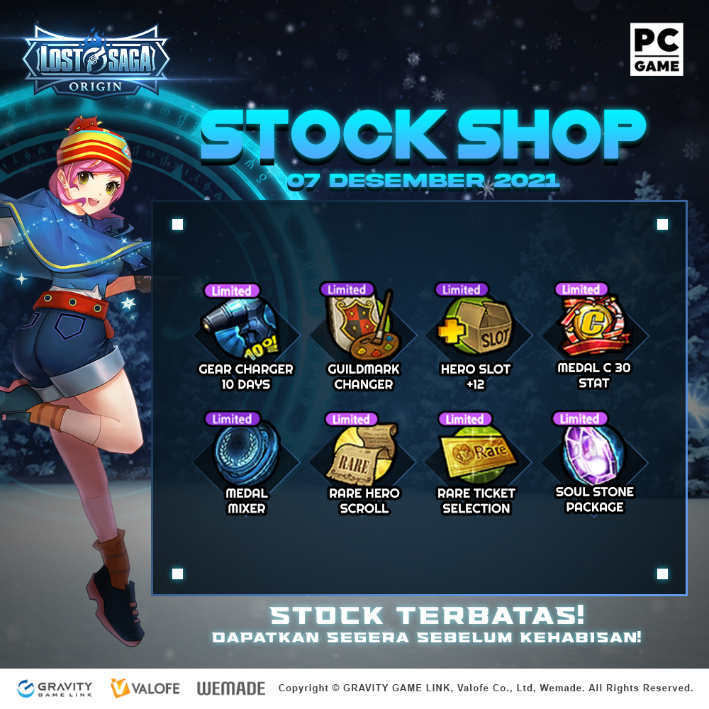 📣 Stock Shop Update 🗓 7 Desember 2021 👉... - Lost Saga Origin | Facebook