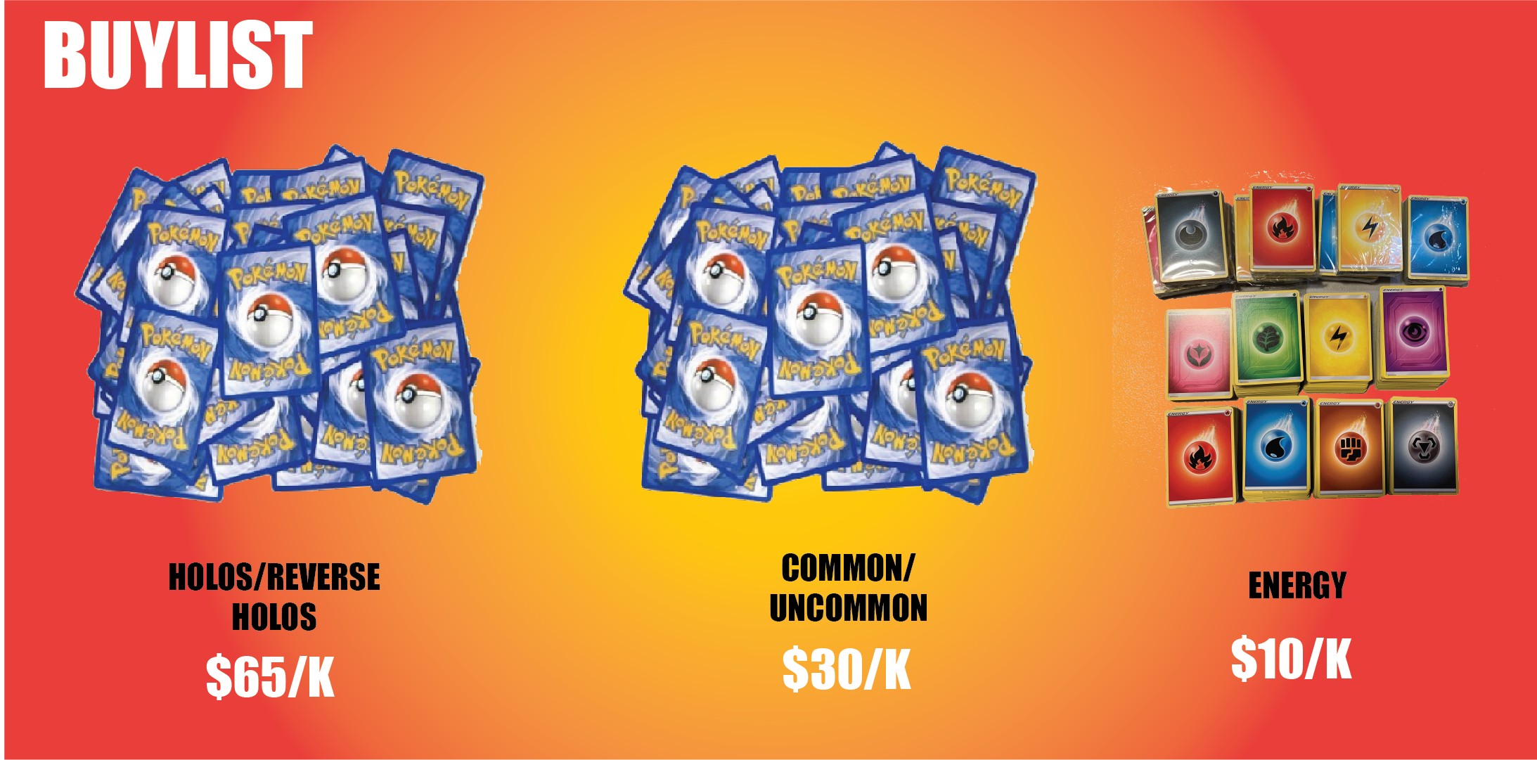 Pokemon card buylist with bulk rates