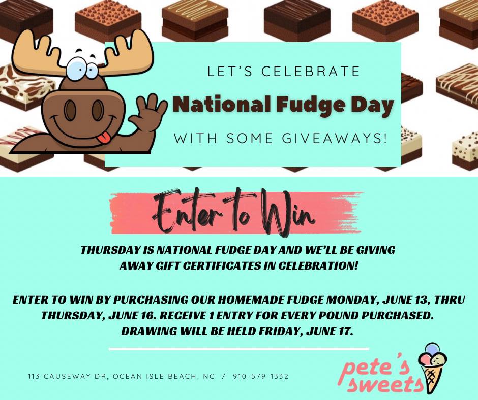 Pete's - THURSDAY is NATIONAL FUDGE DAY and… It’s time for a fun ...