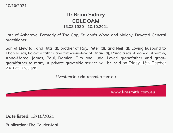 Sad news to read of the death... - Maleny Historical Memories | Facebook