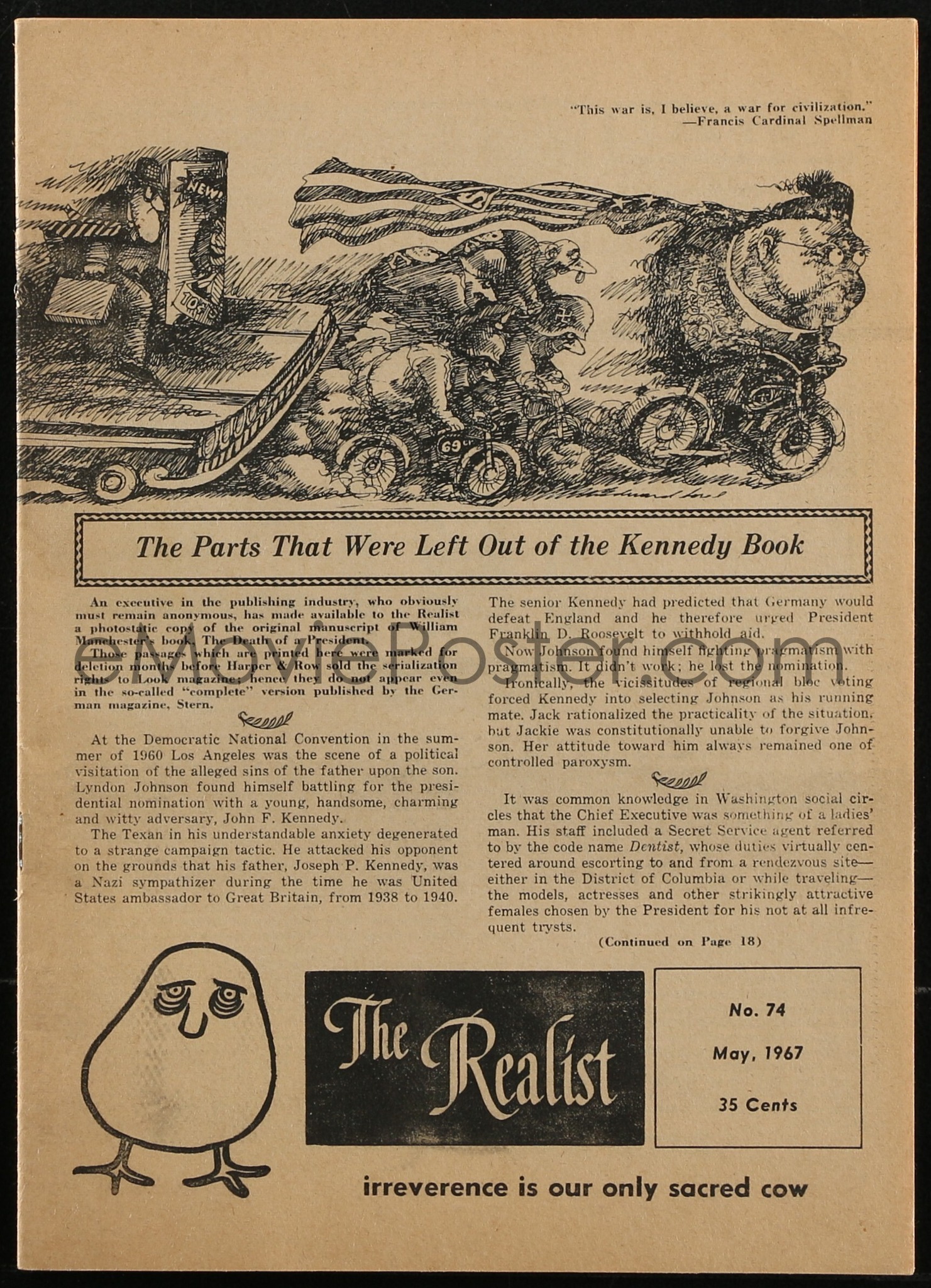 May 1967 Realist magazine with Wally Wood's Disney characters art
