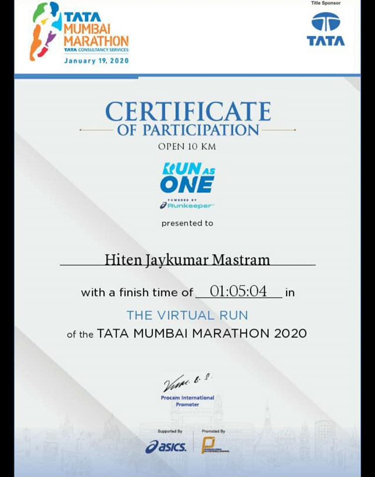 Tata Mumbai Marathon - About | Virtual RunAsOne TMM 2020 certificate ...