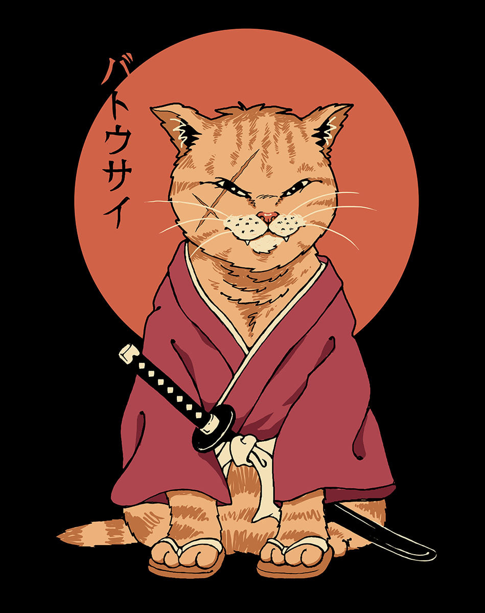 Samurai cat 😼 #猫 #道三 #cat #samurai #japan