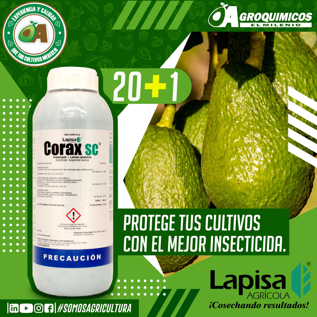 Agroquimicos El Milenio - Corax SC 🌳👨‍🌾🥑🥇 Es un potente insecticida a ...