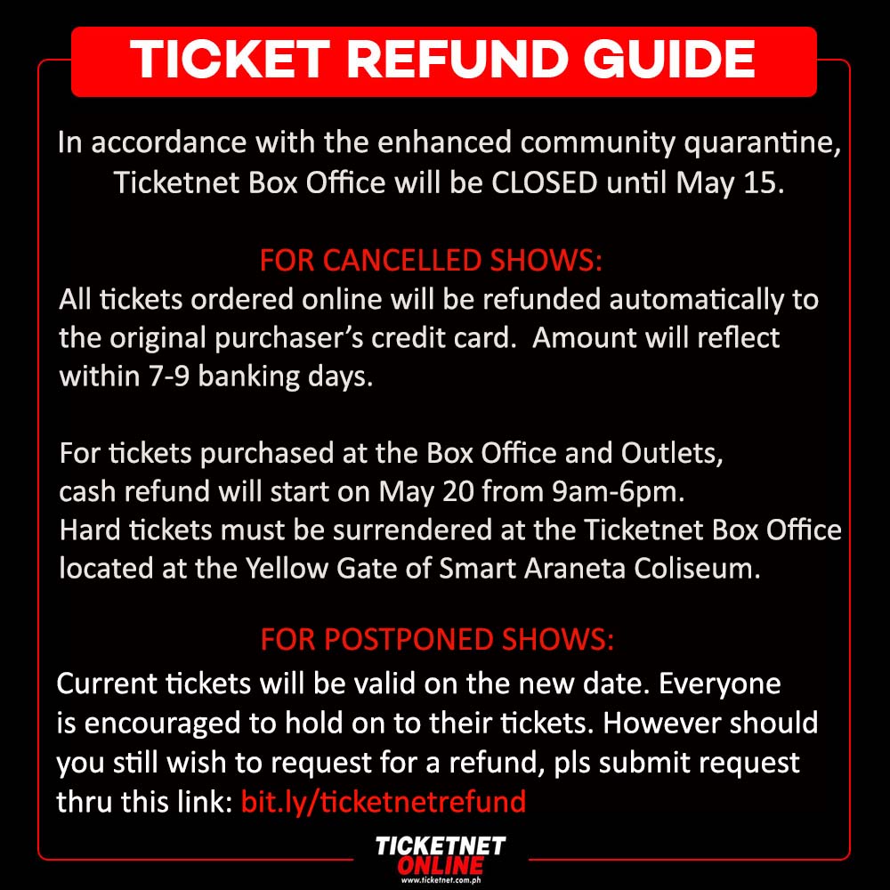 TicketNet - For ticket refund, kindly see photo for the...