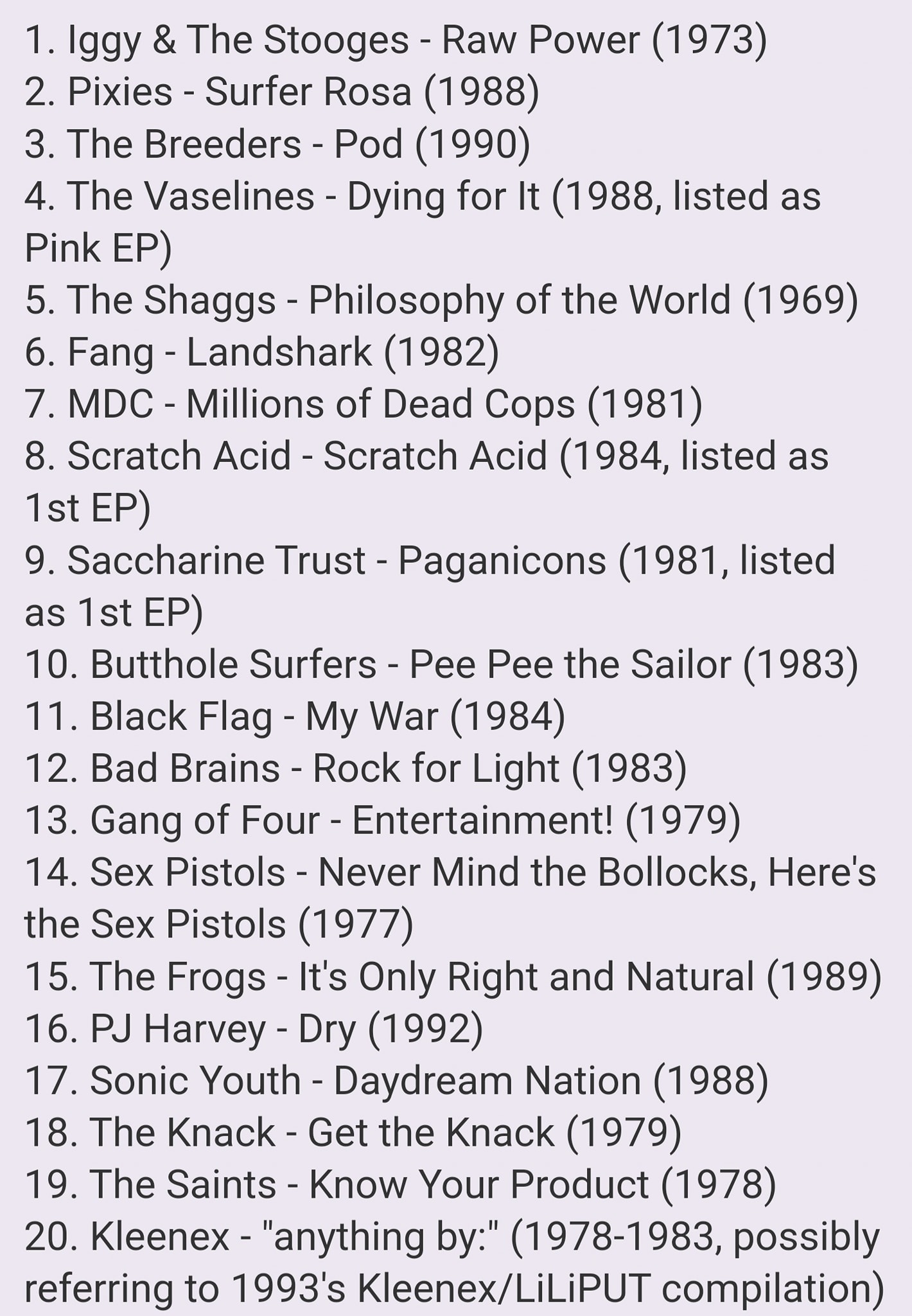 These are the 50 best albums ever, according to Kurt.