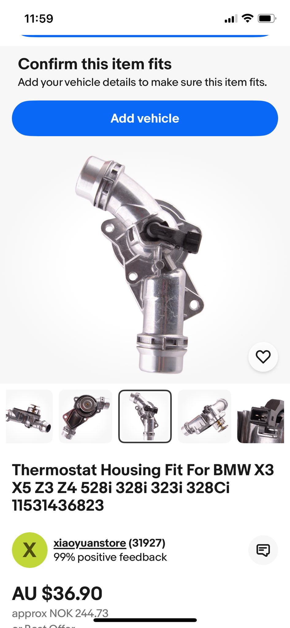 BMW Aluminum Thermostat Assembly Upgrade - E46 E39 E60 M54 M52 - MSA Motorsport 02205 3 thumbnail image