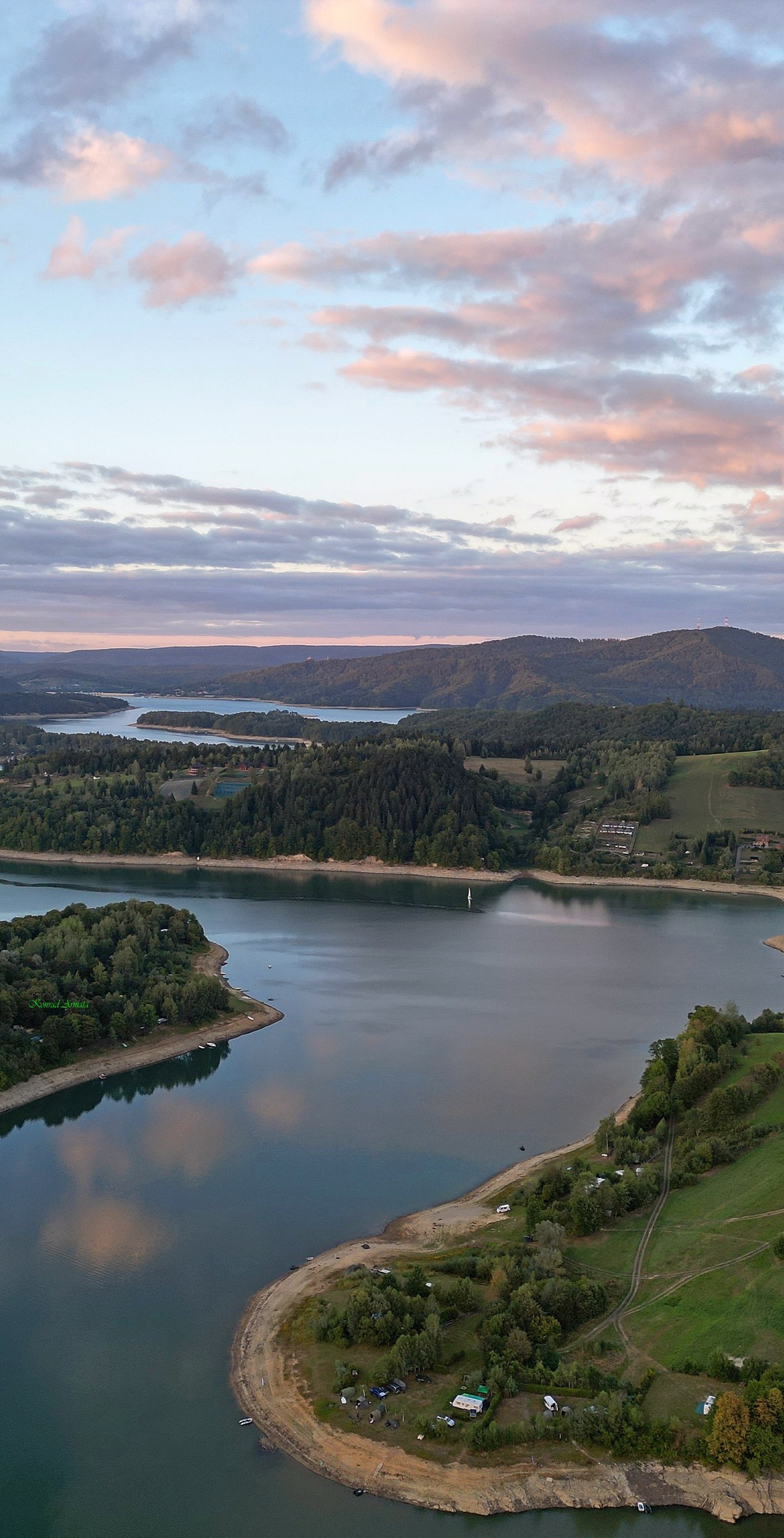 Golden hour at Lake Solina, Podkarpackie Voivodeship with low