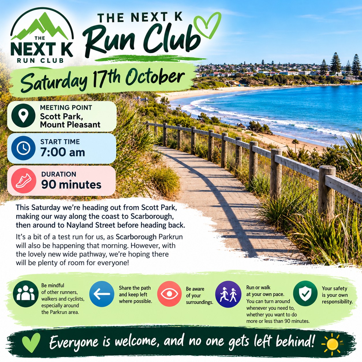 The Next K Run Club – Saturday 17th October! Scott Park