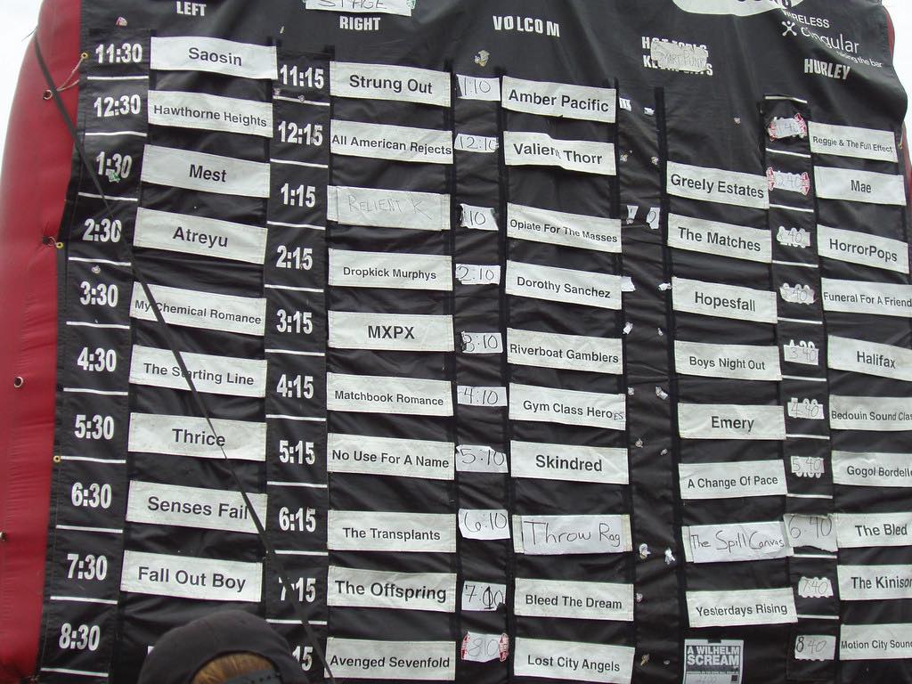 Warped Tour 2005 lineup and memories