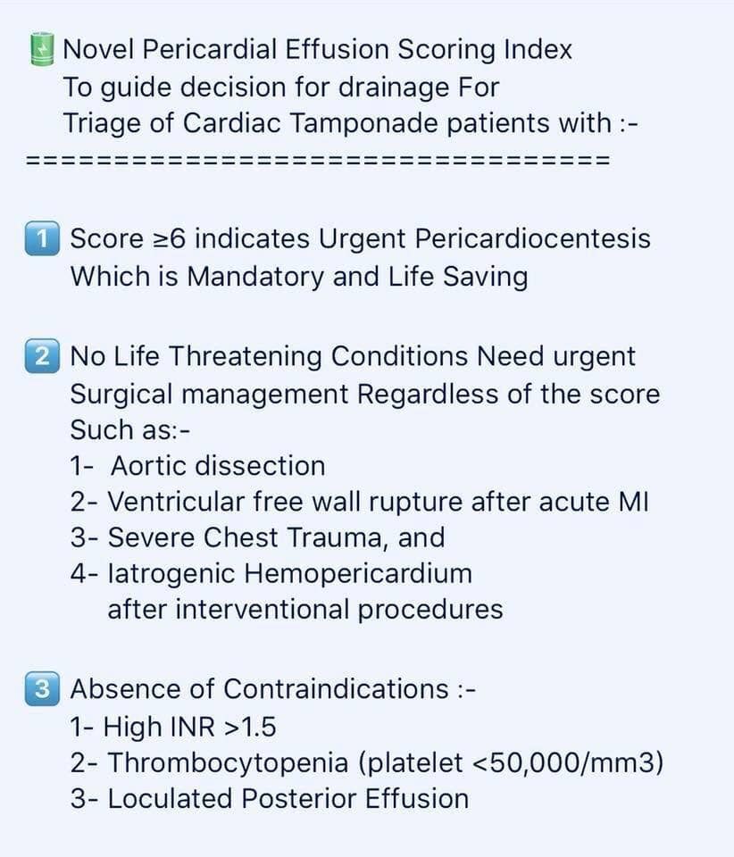 CCU - ⛳️ New Scoring System for Triage of Cardiac Tamponade