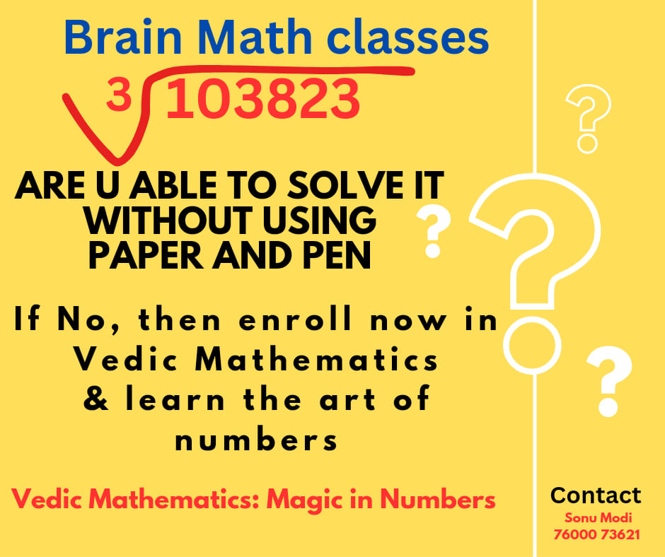 Brain Math - Vedic Mathematics makes Mathematics easier... | Facebook