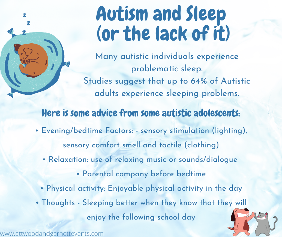 Attwood and Garnett Events - ASD and Sleep - Or lack of it!! A hot ...
