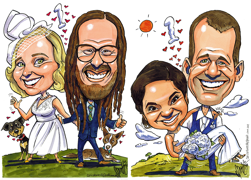Spratti Art - Hi Fans, Here are two recent 1st Anniversary caricatures ...
