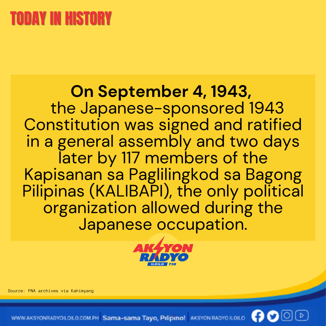 TODAY IN HISTORY On September 4,... - Aksyon Radyo Iloilo | Facebook