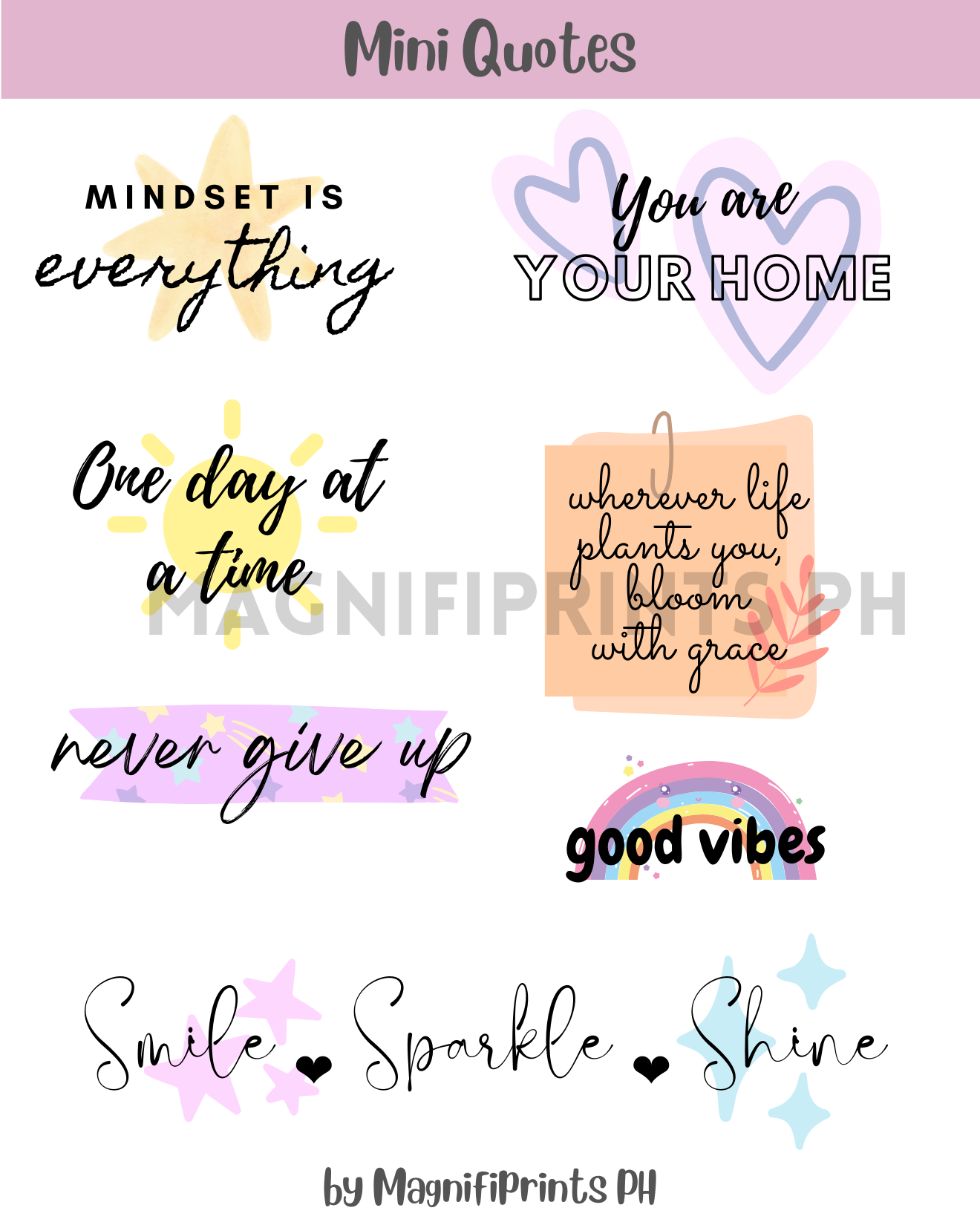 Mini Quotes Sticker Sheet | Bullet... - Magnifiprints PH | Facebook