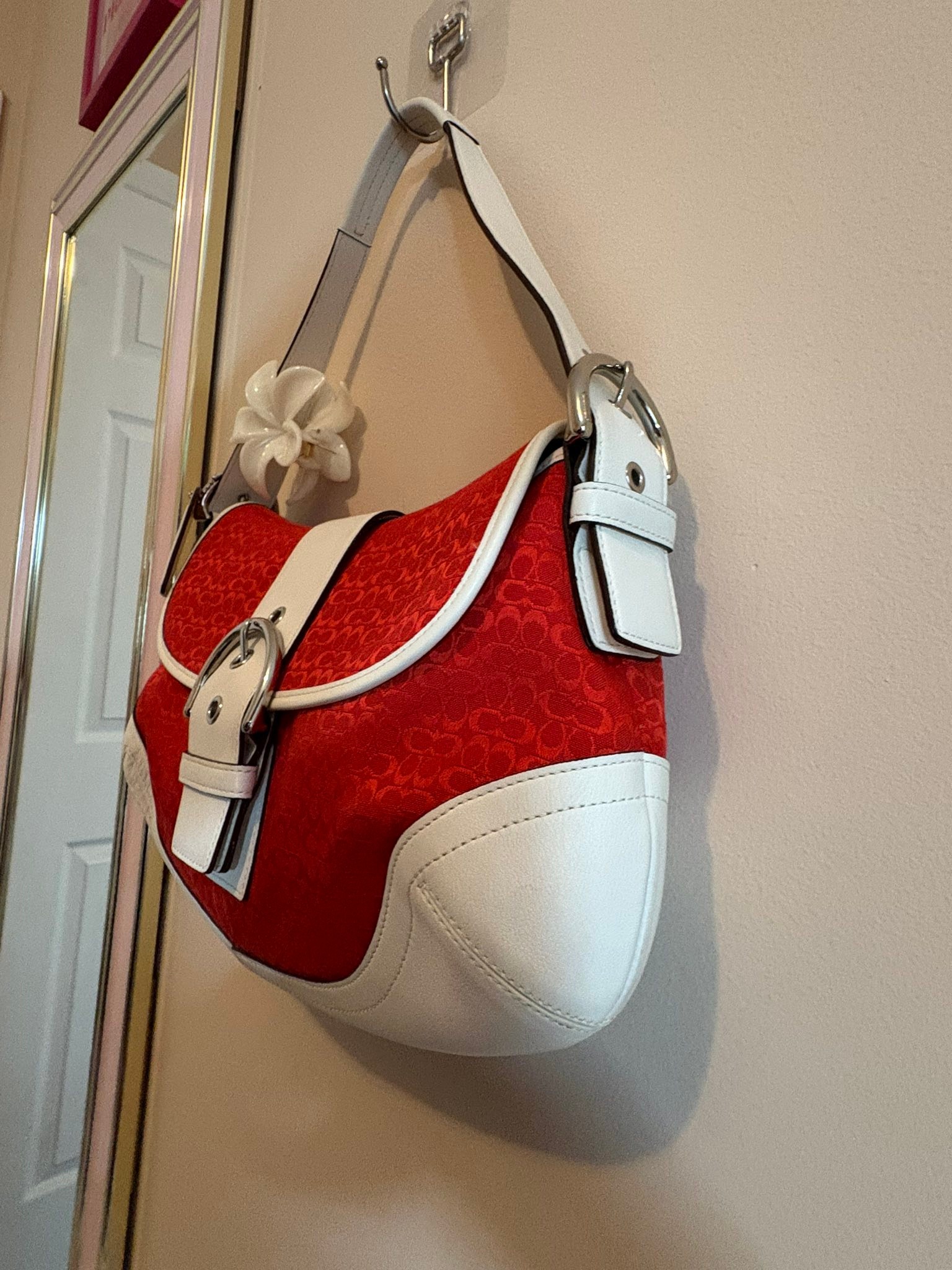 Vintage Coach Red Signature Soho Bag for sale