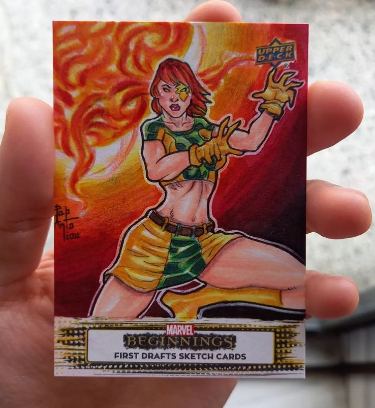 2017 Upper Deck Marvel Premier X-Men quad panel sketch card