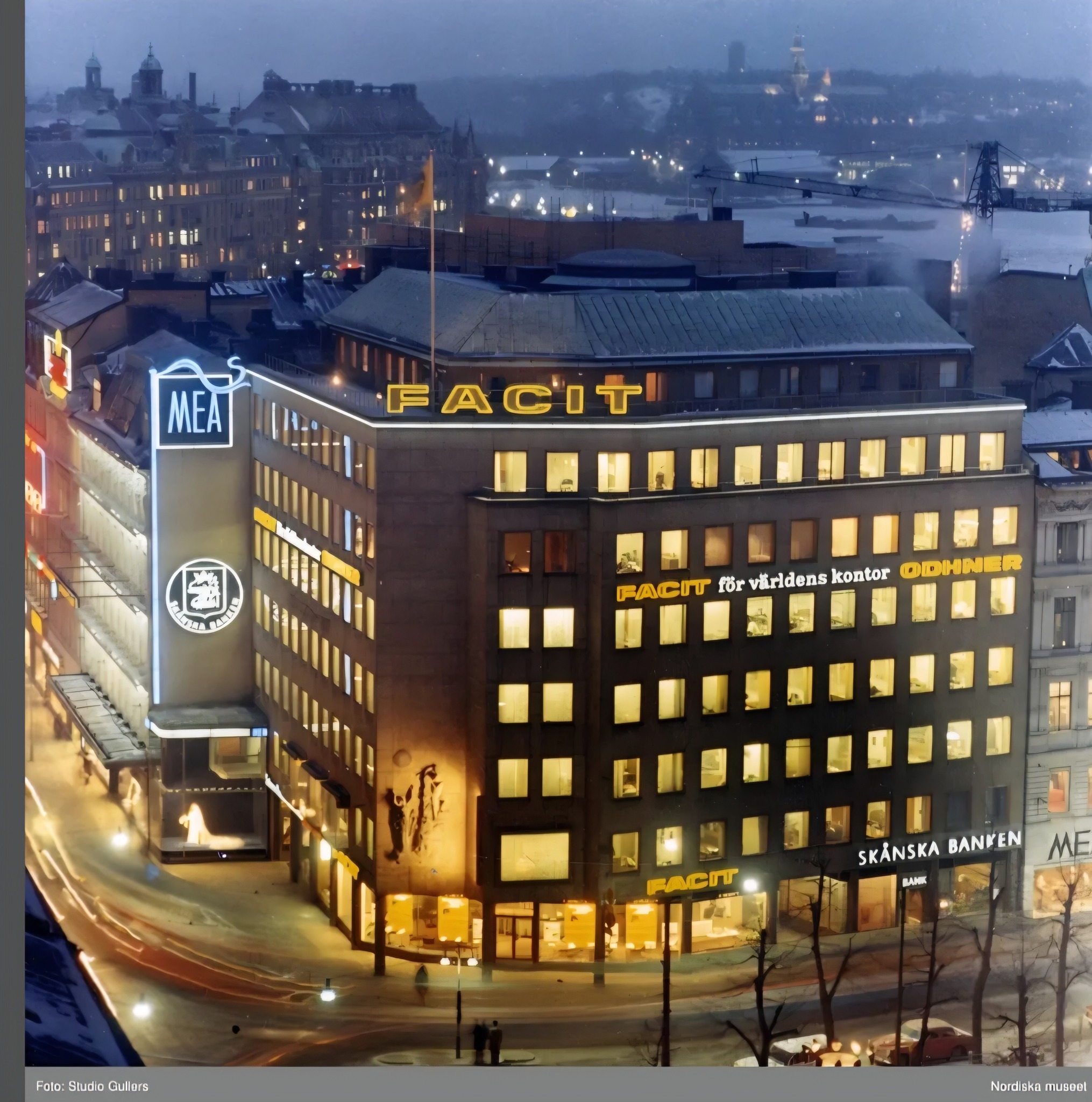 Det gamla Stockholm | Kvällsvy Hörnet Kungsträdgårdsgatan och Hamngatan ...