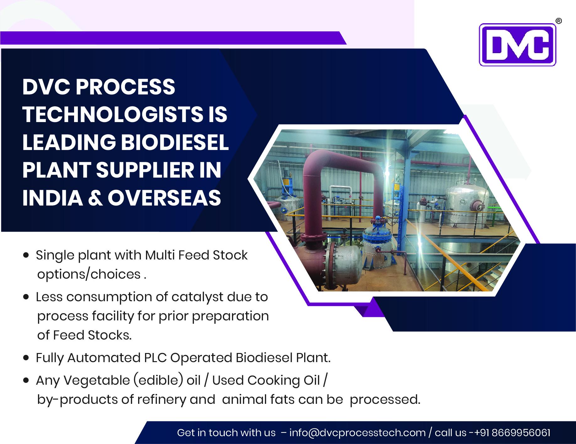 Biodiesel is a substitute fuel... - DVC Process Technologists