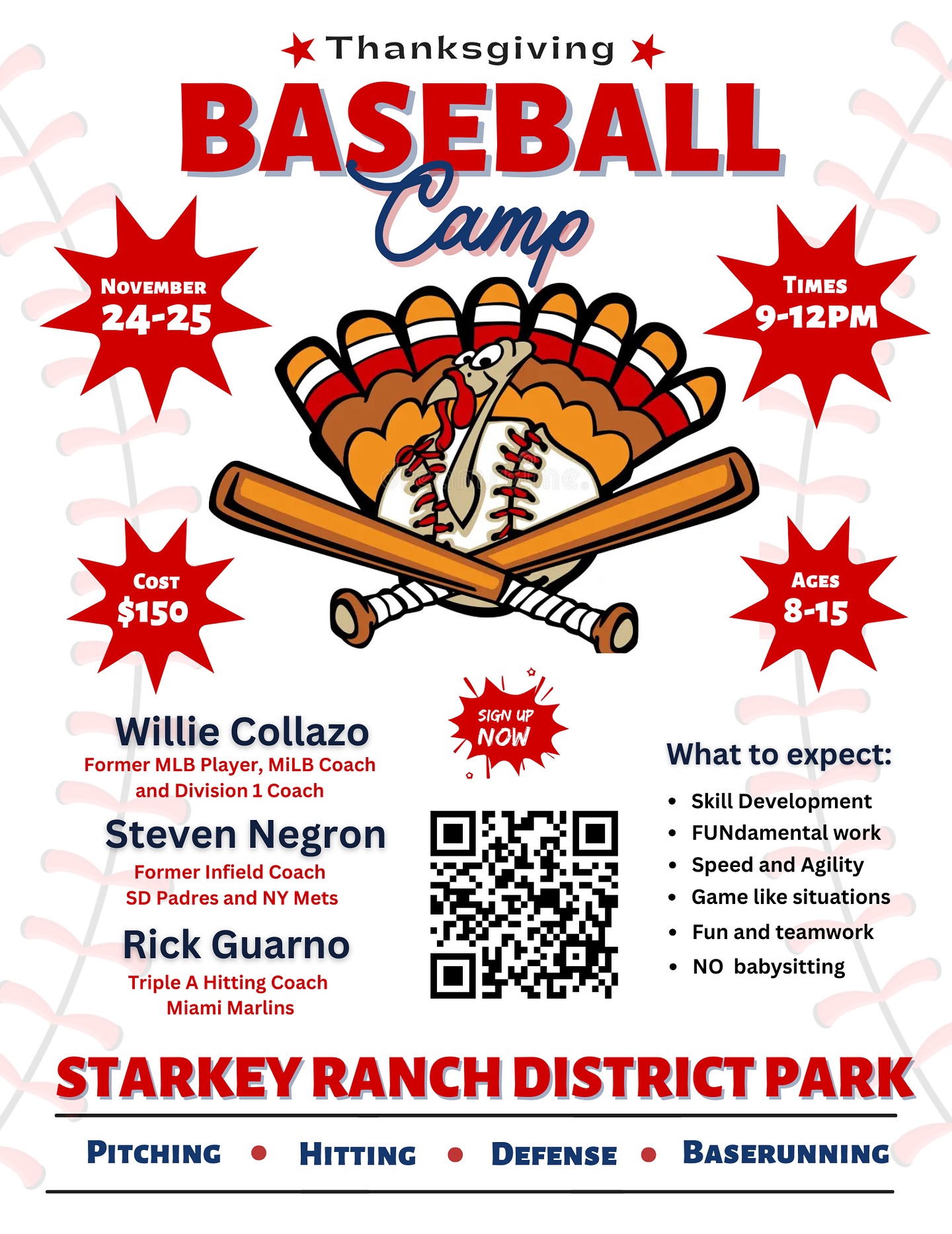Willie Collazo - 🦃 THANKSGIVING BASEBALL CAMP 2025! ⚾ 2... | Facebook