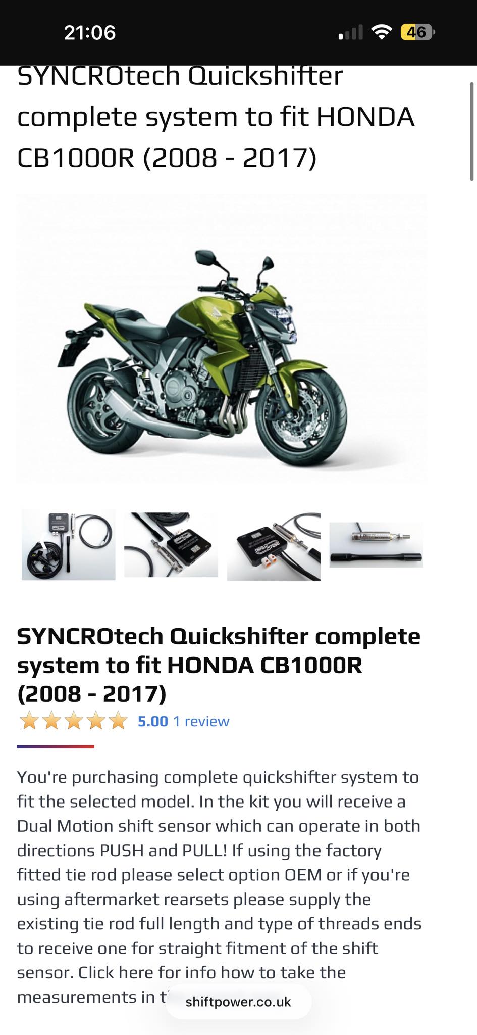 Genuine Honda OEM Quick Shifter For CB1000R (2018-2019) - Part #08U70-MKJ-D00