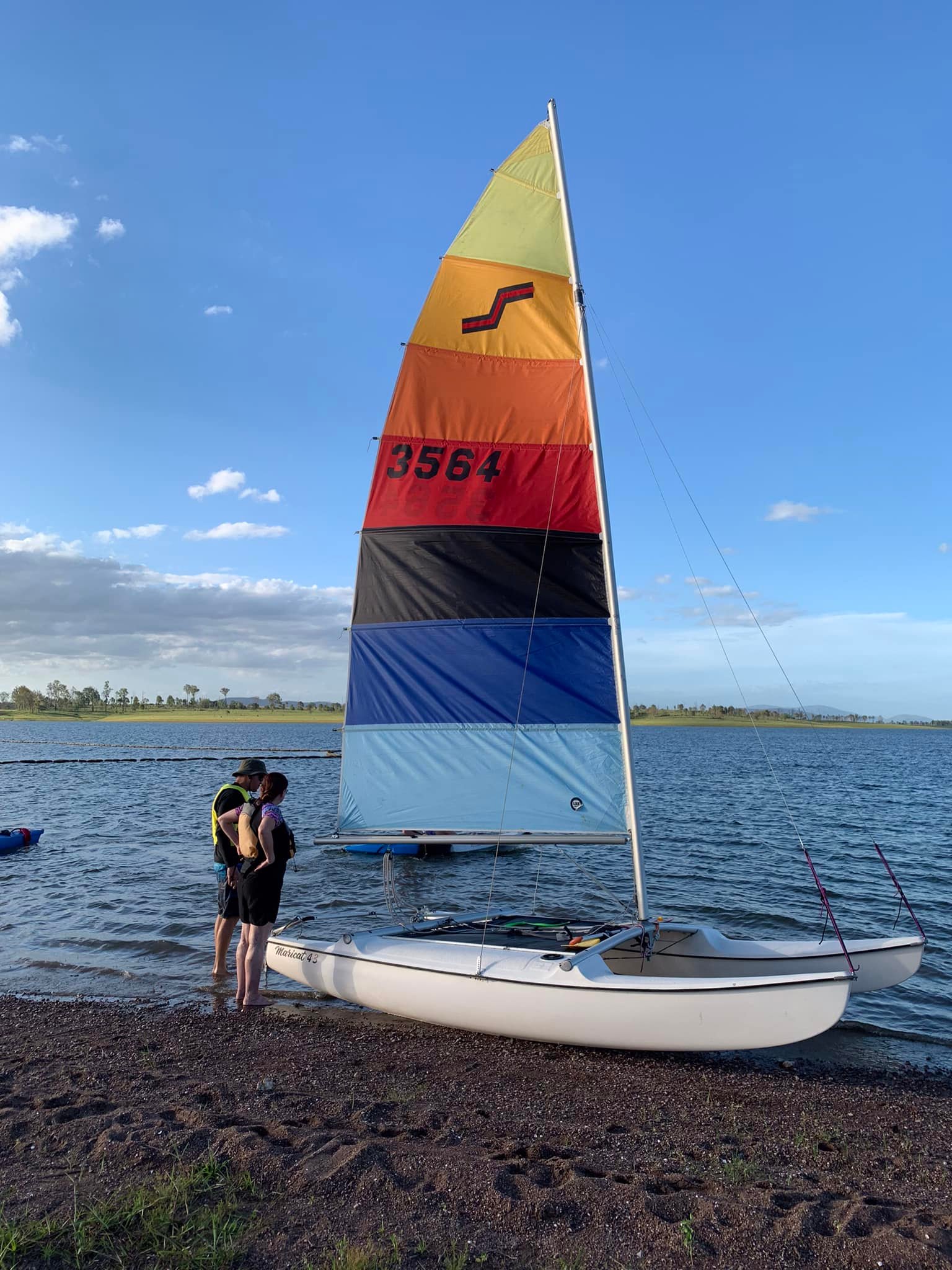 Sailing at Wivenhoe Dam on a Maricat