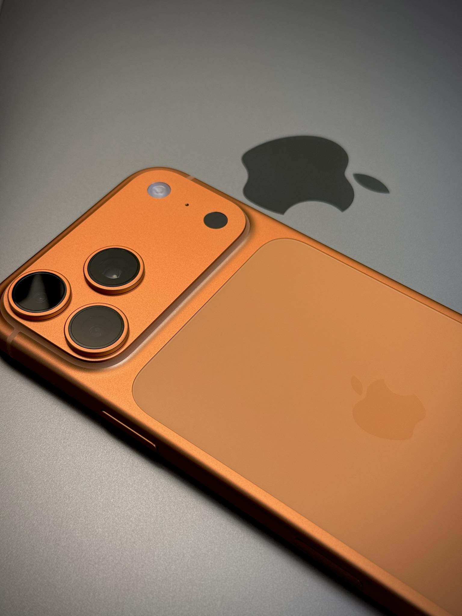 iPhone 17 Pro Max in Cosmic Orange Would you get an 🍊 phone?
