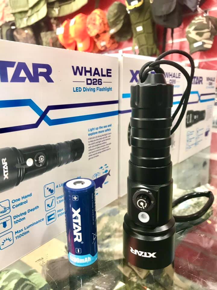 XTAR D26 1600S Lampe Torche Plongée 1600 Lumens - IPX8 100m, 4 Modes, Étanche Pour Plongée Et Sports Nautiques