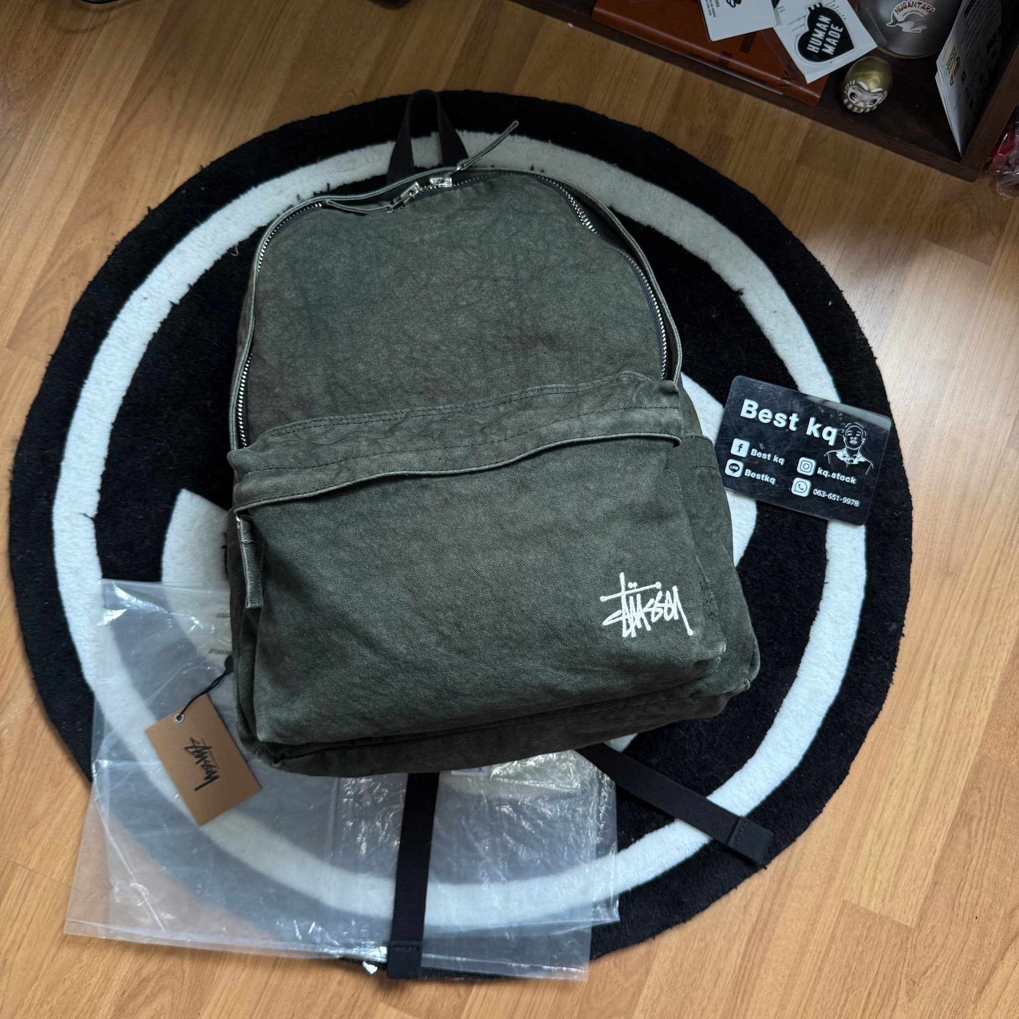 Stussy Canvas Backpack | Washed Black ? กระเป๋าเป้สตุ๊ซซี่ สีดำ 