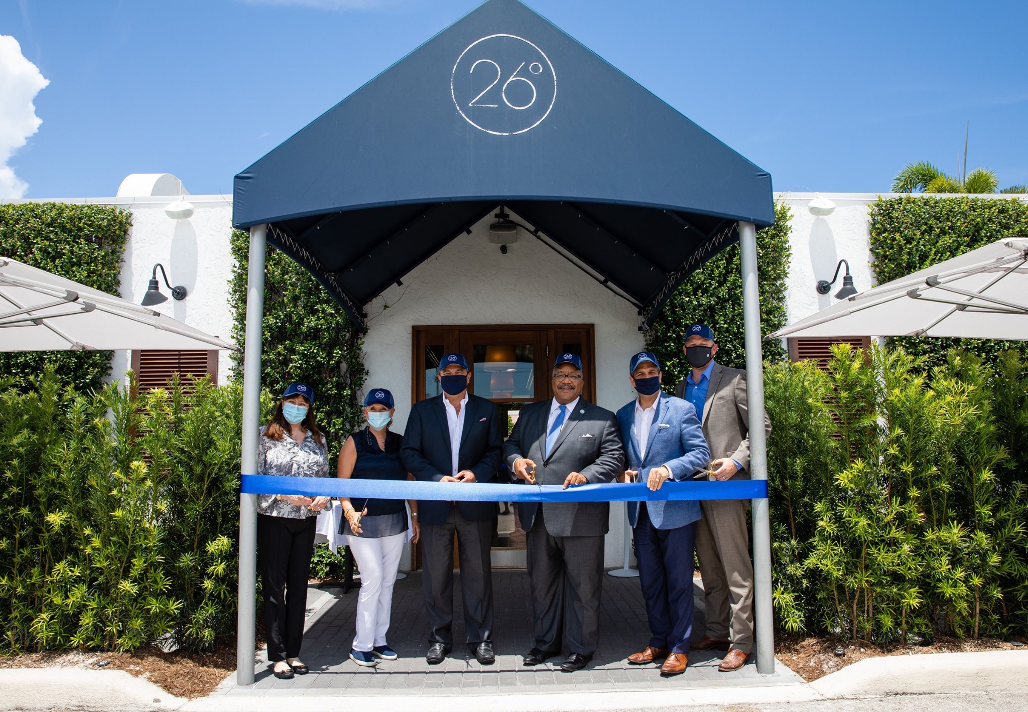 Table 26 Palm Beach outdoor dining garden opening with West Palm Beach Mayor Keith James